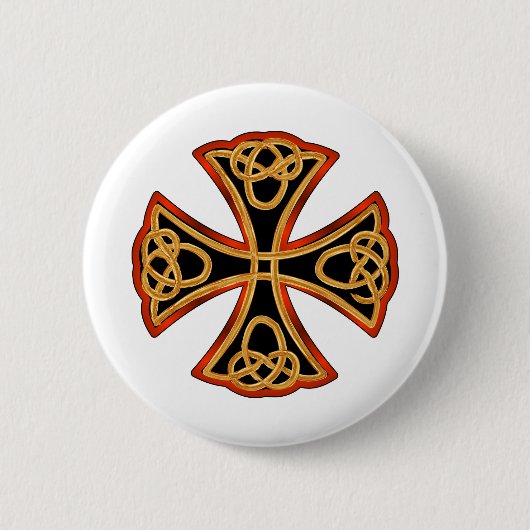verziertes Kreuz mit Klammer Button (Vorderseite)
