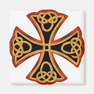 verziertes Kreuz mit Klammer Magnet