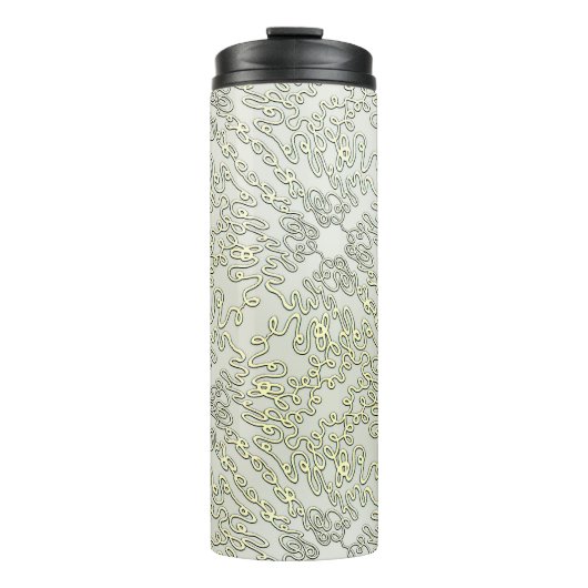 Verziertes Kritzelmuster in Gold & Silber Thermosbecher (Vorderseite)