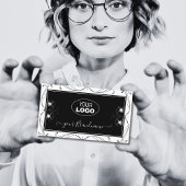 Verziertes Logo für schwarze und weiße schwarze Di Visitenkarte