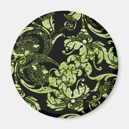 Verziertes Magnet in Grün und Schwarz (Vorne)
