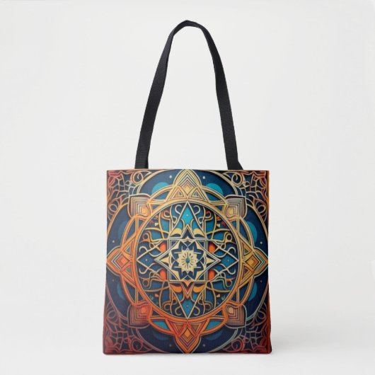 Verziertes Mandala-Design mit geometrischen Muster Tasche (Vorderseite)