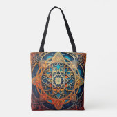 Verziertes Mandala-Design mit geometrischen Muster Tasche (Rückseite)