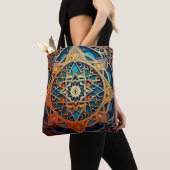 Verziertes Mandala-Design mit geometrischen Muster Tasche (Von Nahem)