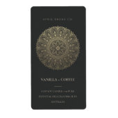 VERZIERTES MANDALA SILVER PALE GOLD BLACK CANDLE E (Vorne)