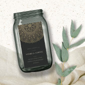 VERZIERTES MANDALA SILVER PALE GOLD BLACK CANDLE E