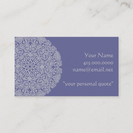 Verziertes Mandala Universe Symbol Visitenkarte (Vorderseite)