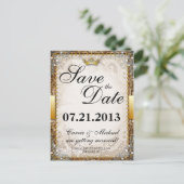 Verziertes Märchenbuch Hochzeit speichern Ankündigungspostkarte (Stehend Vorderseite)