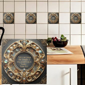 Verziertes Metall und Juwelen Bibelverse Fliese