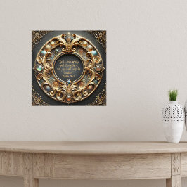 Verziertes Metall und Juwelen Bibelverse Poster