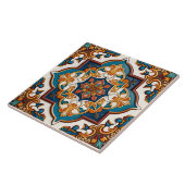 Verziertes Mittelmeer Aquamarin Blauer Brot Fliese (Seite)