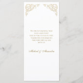 Verziertes Mongram Barock-Hochzeitmenü Menükarte (Rückseite)