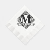 Verziertes Monogram Design Napkins Serviette (Ecke)