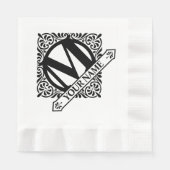Verziertes Monogram Design Napkins Serviette (Vorderseite)