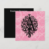 Verziertes Monogramm A Einladung (Vorne/Hinten)