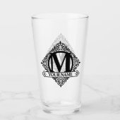 Verziertes Monogramm-Designglas Glas (Vorderseite)