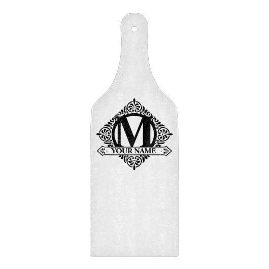 Verziertes Monogramm-Entwurfspanbrett Schneidebrett (Vorderseite)