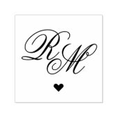 Verziertes Monogramm Herz Permastempel (Design)