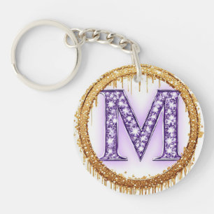 Verziertes Monogramm M Hochzeitsgeschenk Idee Schlüsselanhänger