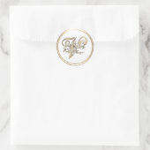 Verziertes Monogramm mit Gold und Farbe V Runder Aufkleber (Tasche)