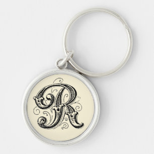 Verziertes Monogramm "R" - Schlüsselanhänger