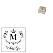 Verziertes Monogramm und Name Gummistempel (Stempel)