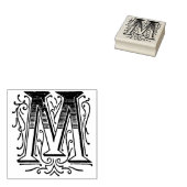 Verziertes Monogramm Vintager Anfangsbuchstabe Gummistempel (Stempel)