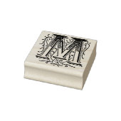 Verziertes Monogramm Vintager Anfangsbuchstabe Gummistempel (Stempel)