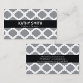 Verziertes Muster | Chic (grau) Visitenkarte (Vorne/Hinten)