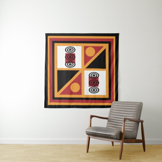 Verziertes Muster der afrikanischen Stämme Wandteppich (Beispiel (Horizontal))