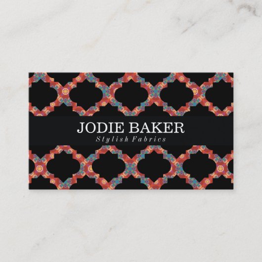 Verziertes Muster II | Chic Colorful Visitenkarte (Vorderseite)
