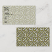 Verziertes Muster in brauner und grüner marokkanis Visitenkarte (Vorne/Hinten)