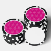 Verziertes Muster in heiß rosa Pokerchips (Stapel)