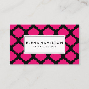 Verziertes Muster in Hot Pink Visitenkarte