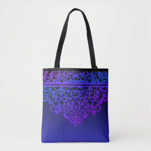Verziertes Muster Lila Ombre-Tasche Tasche