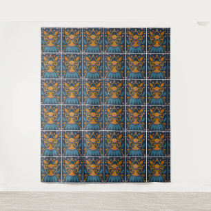 Verziertes Muster Mittelalterlicher Stil Wandteppich