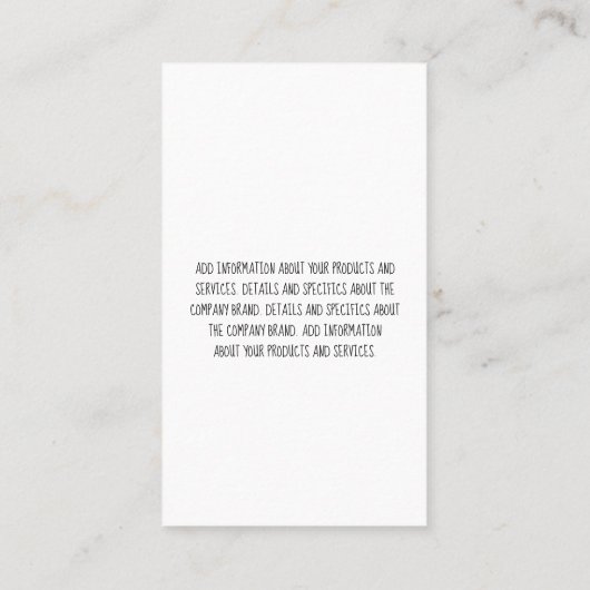 Verziertes Muster Visitenkarte (Rückseite)