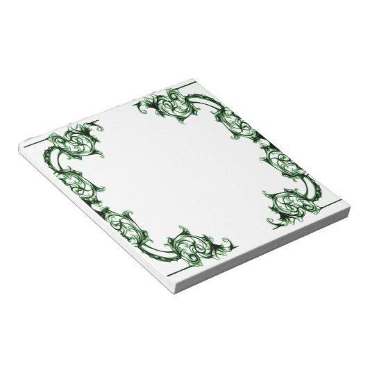 Verziertes Notizblock mit Blumenwirbeln (angewinkelt)