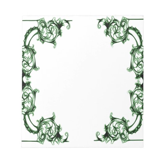 Verziertes Notizblock mit Blumenwirbeln (Vorderseite)