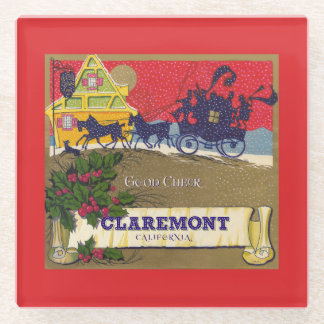 Verziertes Obstkartetikett - Claremont CA Glasuntersetzer