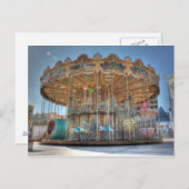 Verziertes Outdoor-Karussell Postkarte (Vorne/Hinten)