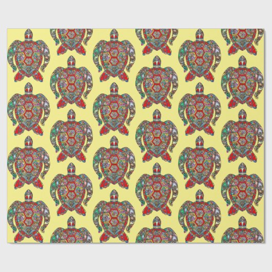 Verziertes Papier für den Schildkrötendesigner Geschenkpapier (Flach)