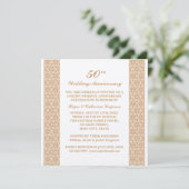 Verziertes Pattern Hochzeit Jahrestag Einladung (Stehend Vorderseite)