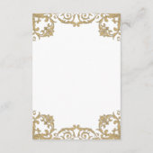Verziertes Pearl Vintage Hochzeit Details Begleitkarte (Rückseite)