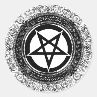 Verziertes Pentagramm Runder Aufkleber