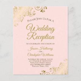Verziertes Pink & Gold Budget Hochzeitsempfang ein
