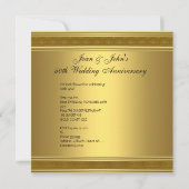 verziertes Red Jeweled Heart Gold zum 50. Jahresta Einladung (Rückseite)