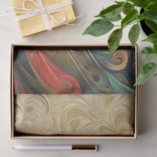 Verziertes Rooster-Portrait-Dekoupage Seidenpapier (Geschenk)