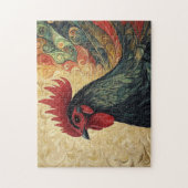 Verziertes Rooster-Portrait Puzzle (Vertikal)