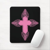 Verziertes rosa Gothic Cross Mousepad (Mit Mouse)